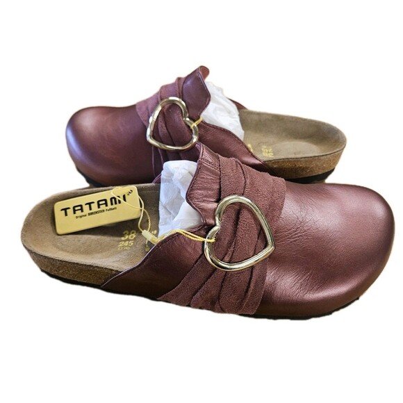 Birkenstock Shoes - Birkenstock Tatami Libra  Gold Heart Accent Womens 7.5 to 8 Wine NIB